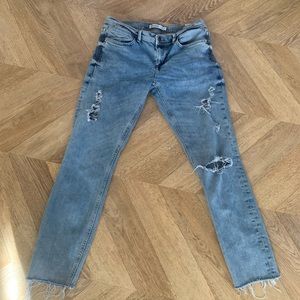 zara Z1975 denim skinny jean distressed size 6